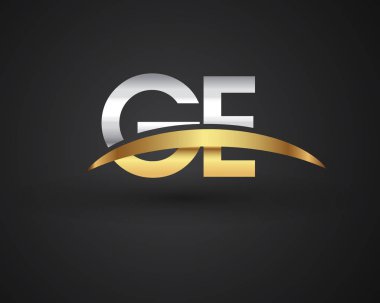 ge vektör çizim gümüş ve altın harfler