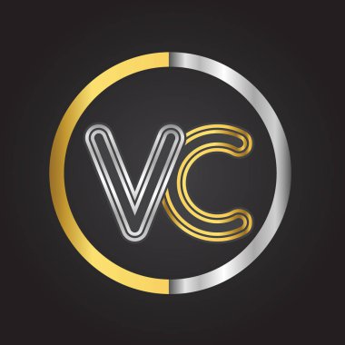 vektör çizim Gümüş altın ile vc mektuplar