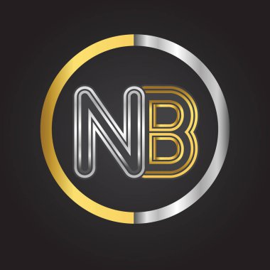 Altın harfler nb vektör çizim