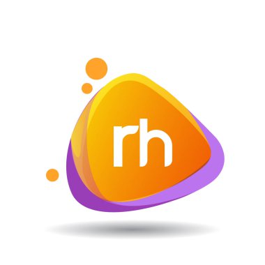 Renkli vektör logo harfleri rh ile
