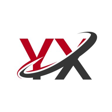 Kırmızı ve siyah harfler yx vektör çizim