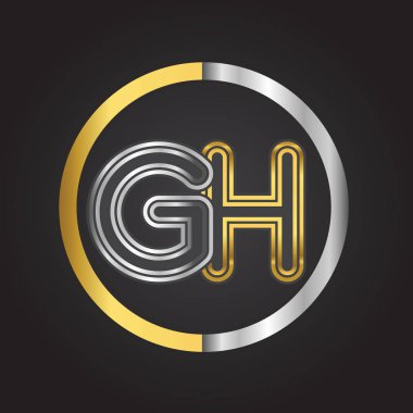 GH harfler ilk logo kimlik illüstrasyon