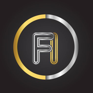 Altın harfler fi vektör çizim