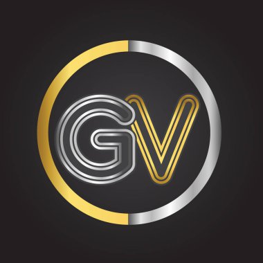 GV harfler ilk logo kimlik illüstrasyon