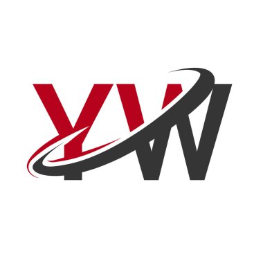 Kırmızı ve siyah harfler yw vektör çizim