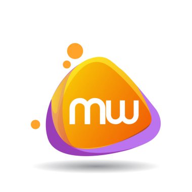 Renkli vektör logo harfleri mw ile