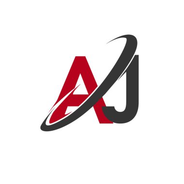 AJ harfler ilk logo kimlik illüstrasyon