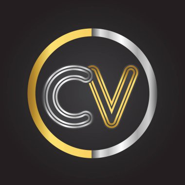 cv vektör çizim altın harfler