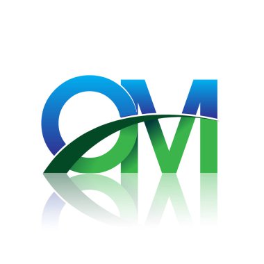 mavi ve yeşil vektör çizim om mektuplar