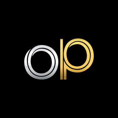 Gümüş ve altın harfler op vektör çizim