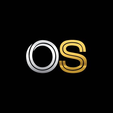 Gümüş ve altın harfler os vektör çizim