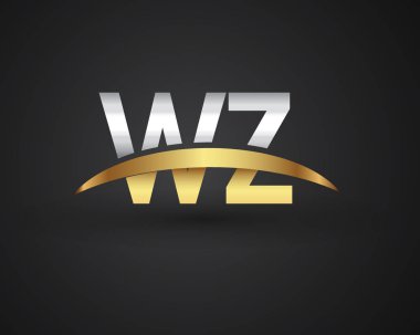 Gümüş ve altın harfler wz vektör çizim
