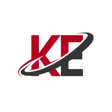 Kırmızı ve siyah Alfabe harf ke vektör çizim