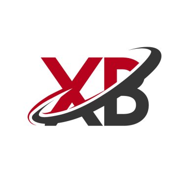 Kırmızı ve siyah harfler xb vektör çizim