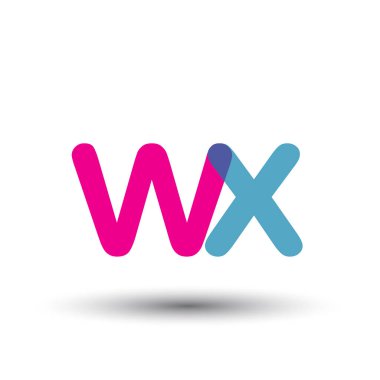 Renkli vektör logo harfleri wx ile