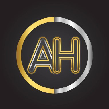 Altın harfler illüstrasyon vektör ah