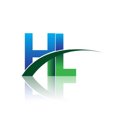 mavi ve yeşil harfler hl vektör çizim