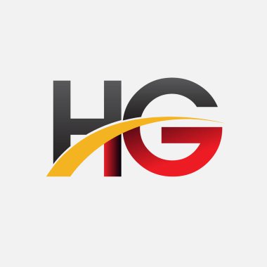 HG harfler ilk logo kimlik illüstrasyon