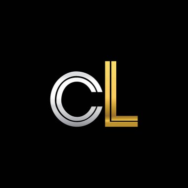 Gümüş ve altın harfler cl vektör çizim