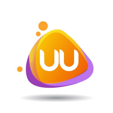 renkli vektör çizim, alfabe harfleri uu