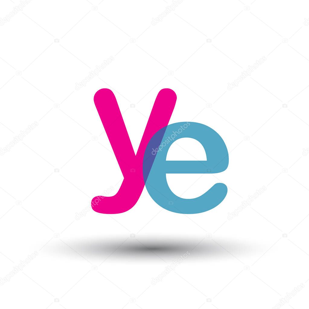 colorful vector logotype with letters ye