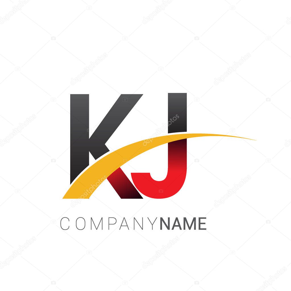 KJ letters initial logo identity illustration