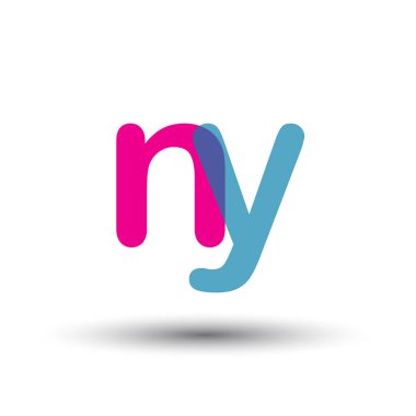 NY harfler ilk logo kimlik illüstrasyon