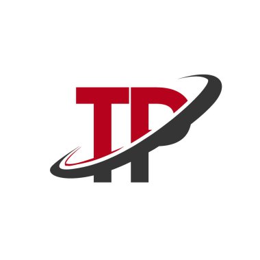 Kırmızı ve siyah alfabesi harfleri tp basit vektör çizim