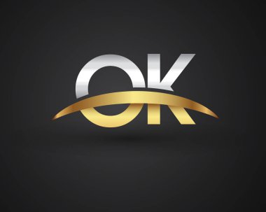 Gümüş ve altın harfler Tamam vektör çizim