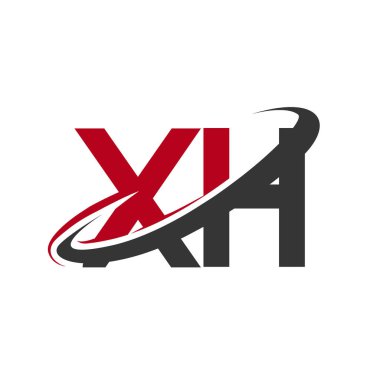 Kırmızı ve siyah harfler xh vektör çizim