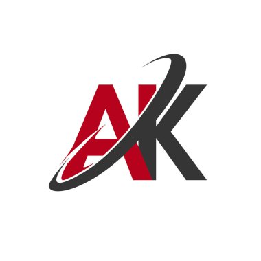 AK harfler ilk logo kimlik illüstrasyon