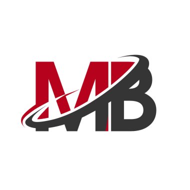Kırmızı ve siyah harfler mb vektör çizim