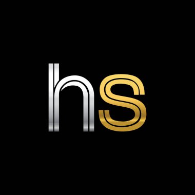 Gümüş ve altın harfler hs vektör çizim