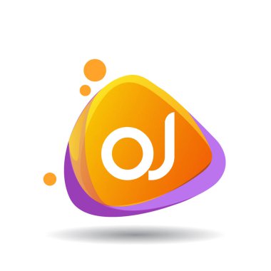 Renkli vektör logo ile portakal suyu mektuplar