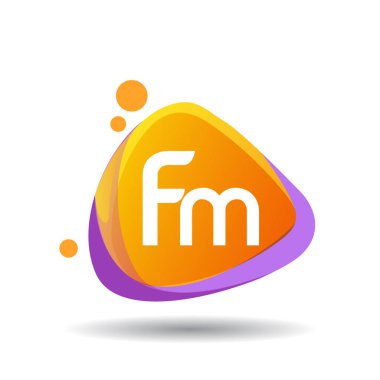 renkli vektör logo harfleri fm ile