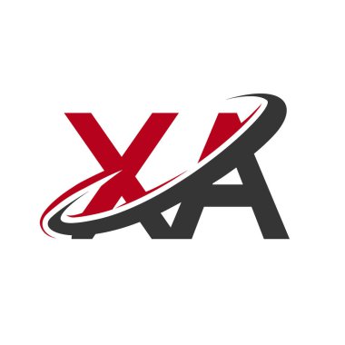 Kırmızı ve siyah harfler xa vektör çizim