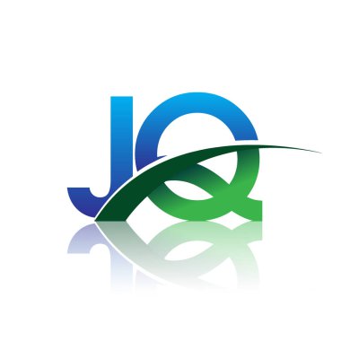 mavi ve yeşil harfler jq vektör çizim