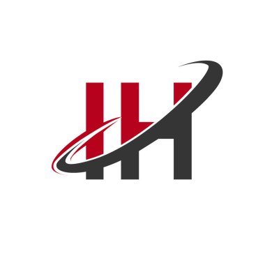 Kırmızı ve siyah harfler ih vektör çizim