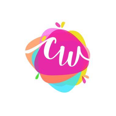 renkli vektör logo harfleri cw ile