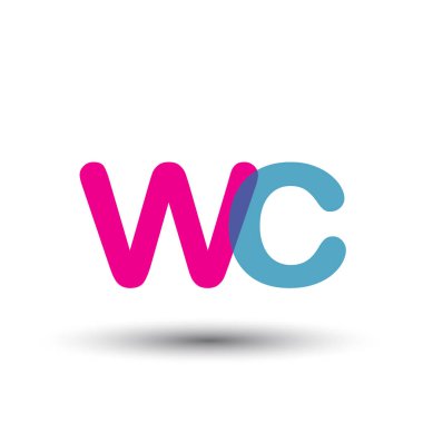 Renkli vektör logo ile wc mektuplar