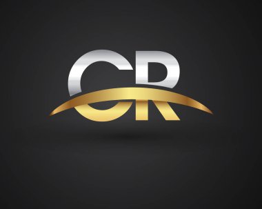 Gümüş ve altın harfler cr vektör çizim