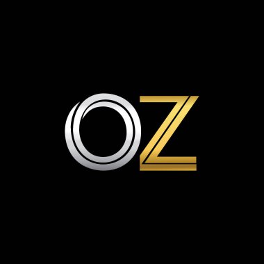 Gümüş ve altın harfler oz vektör çizim