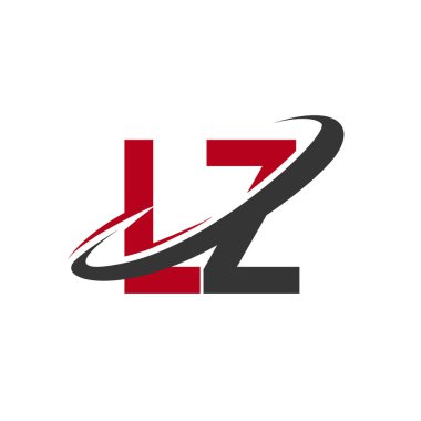 lz vektör çizim kırmızı ve siyah alfabesi harfleri