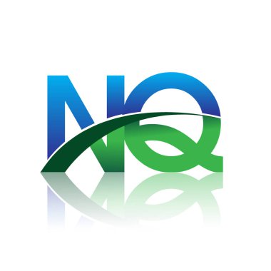 mavi ve yeşil harfler nq vektör çizim