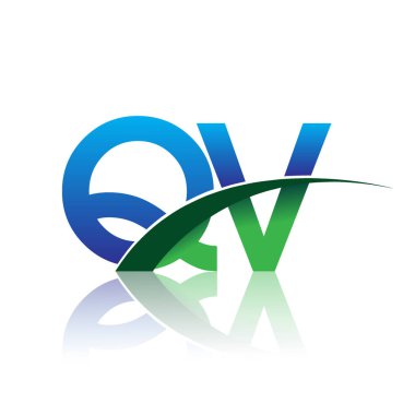 mavi ve yeşil harfler qv vektör çizim