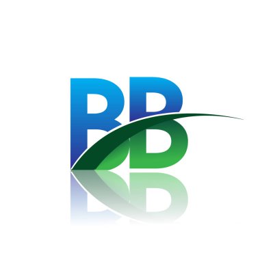 mavi ve yeşil vektör logo harfleri bb ile