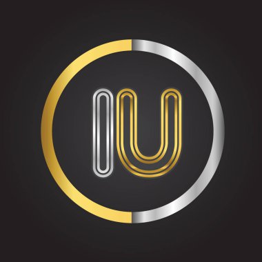 Altın vektör çizim IU mektuplar