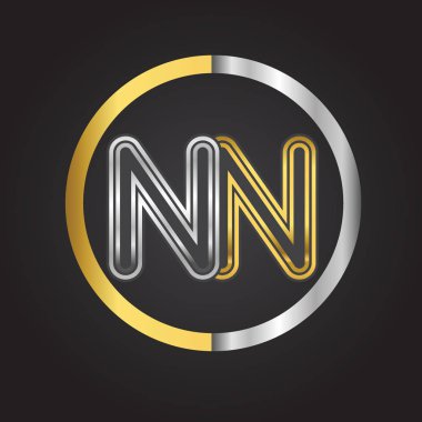 Altın harfler nn vektör çizim