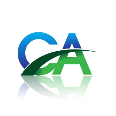 harfler CA ile mavi ve yeşil vektör logo