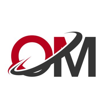 Kırmızı ve siyah vektör çizim om mektuplar